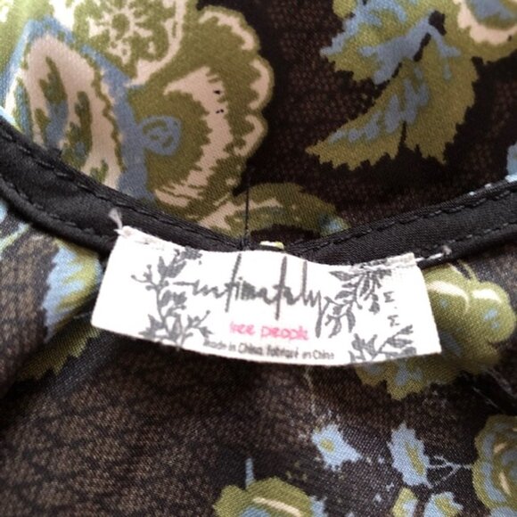 Free People Womens Black Floral Print Tie Back Tank Top - Picture 10 of 11